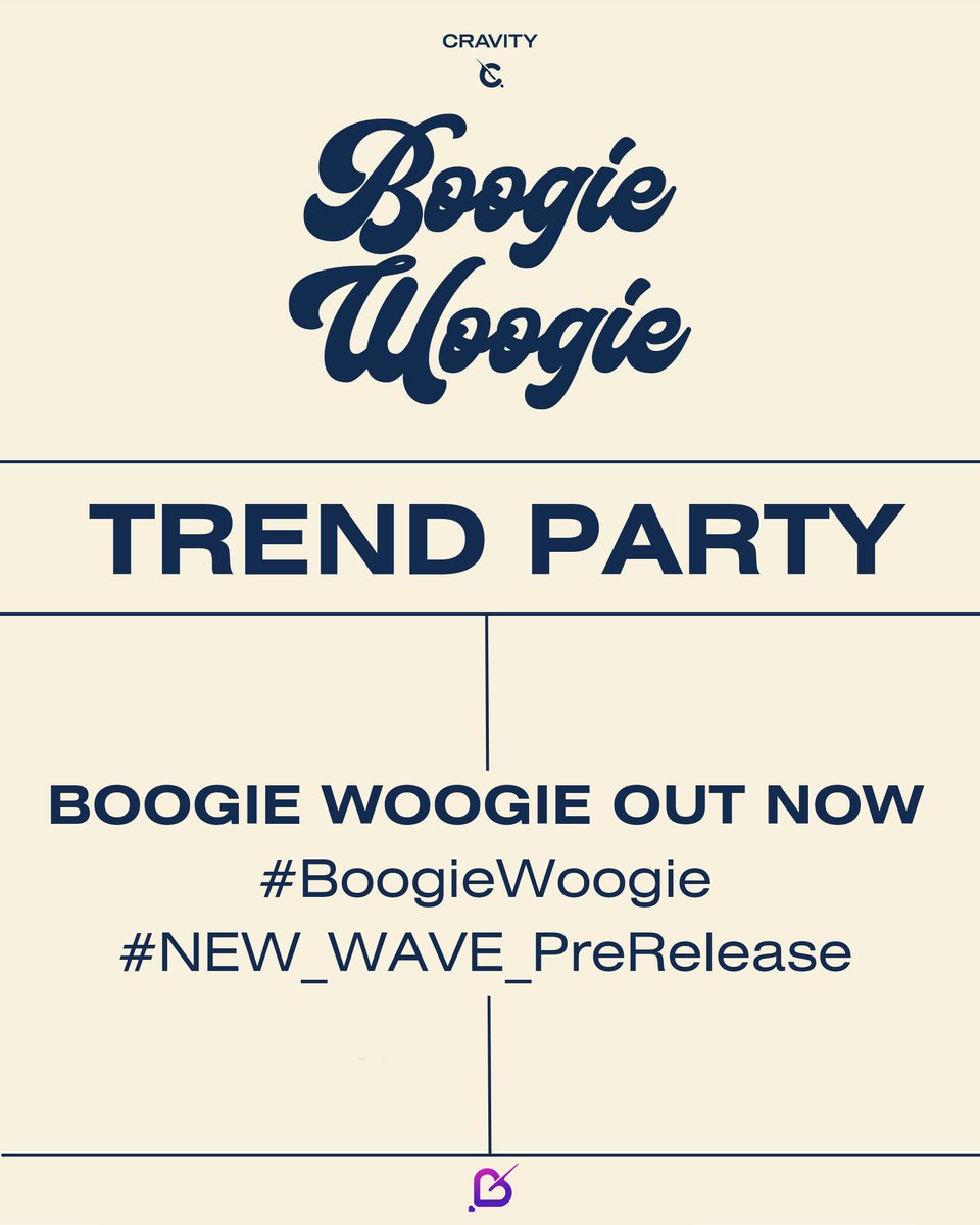 🎉TREND PARTY🎉

LUVITY! In just a few hours we will be grooving into Boogie Woogie! Let's give our all to support Cravity's 1st English single and let's make our tags trend. DROP TAGS!

BOOGIE WOOGIE OUT NOW
#BoogieWoogie 
#NEW_WAVE_PreRelease