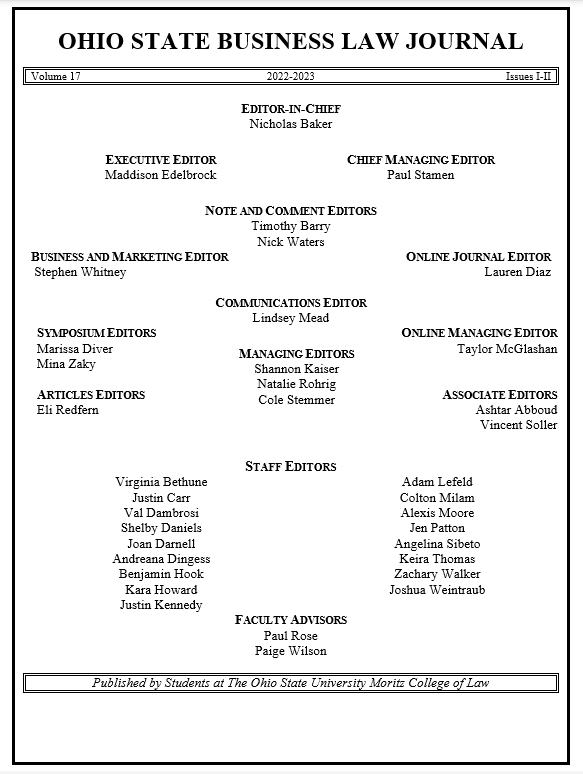 OhioStBusLJ's tweet photo. We're so excited to announce our 2022-2023 Ohio State Business Law Journal team, celebrating our Executive Board and welcoming our new team of talented Staff Editors! We can’t wait for Orientation to get to know one another and begin work on our Journal this academic year! #OSBLJ https://t.co/hqVijdrM4h