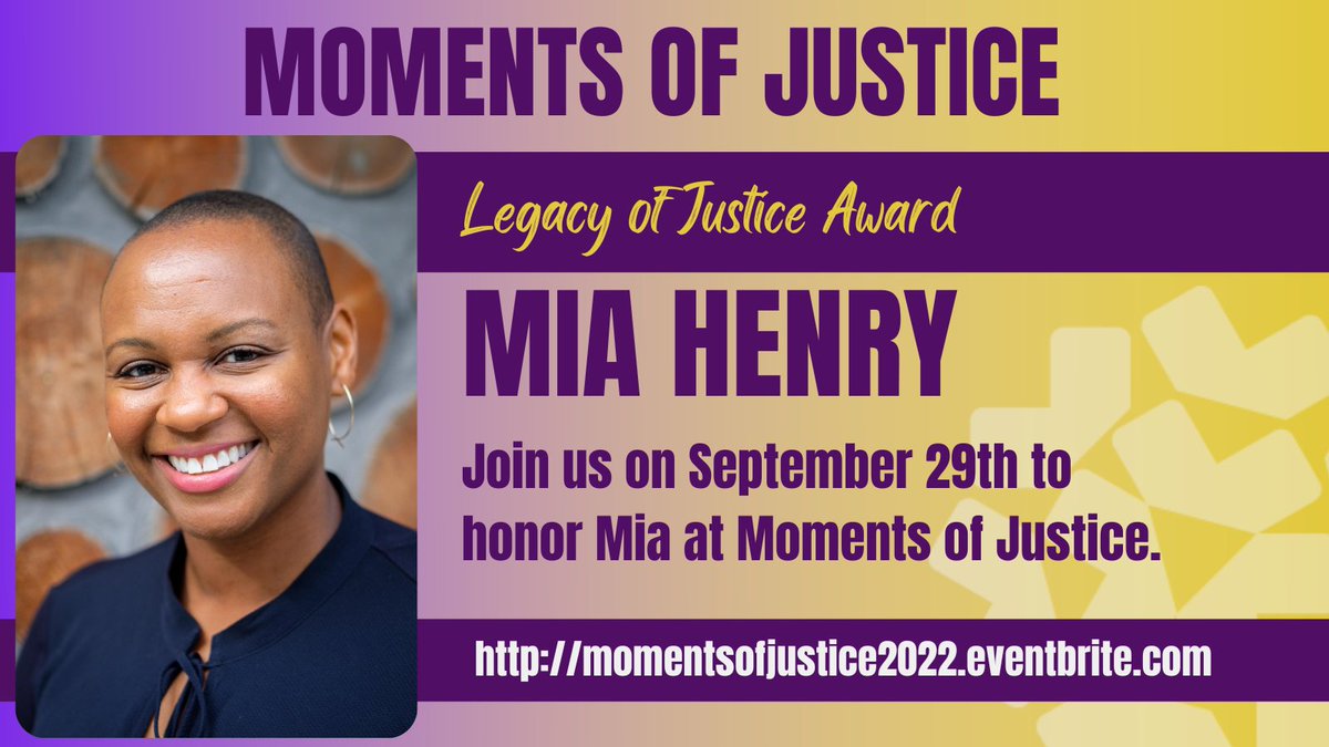 Eeek! We are so excited to announce that we will be honoring CFS Founding Director Mia Henry <a href="/FreedomLifted/">Mia Henry</a> with the Legacy of Justice award!! Please join us in celebrating: momentsofjustice2022.eventbrite.com