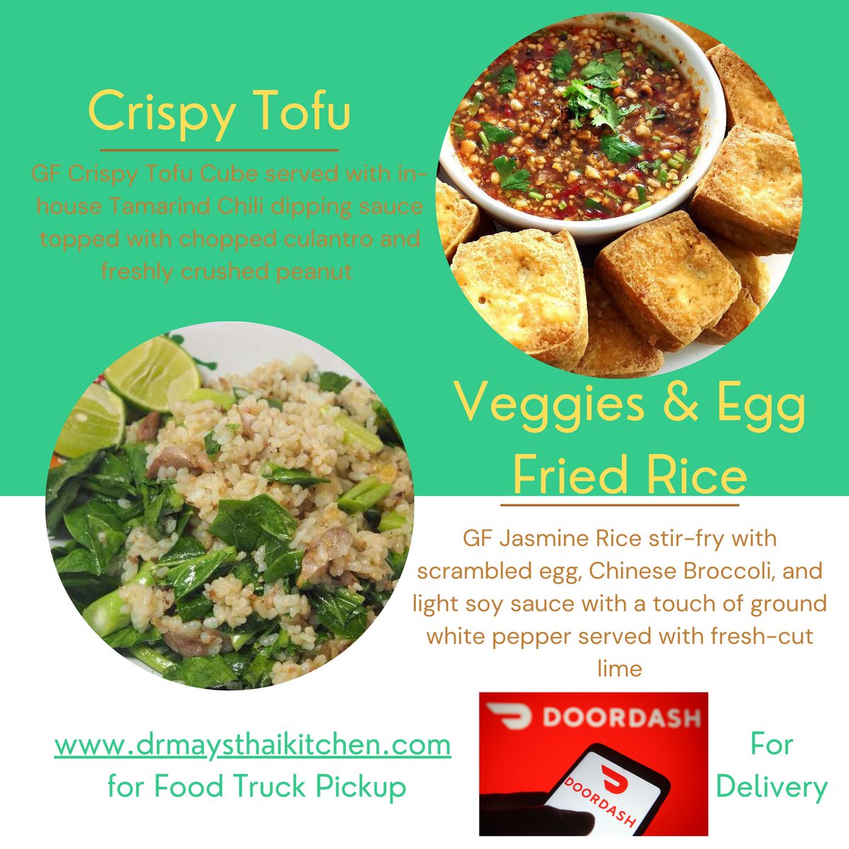 #DMTKFoodTruck #SpecialOftheWeek
Stop by DMTK food truck Wed-Fri 5:30-8pm or weekend 1-8pm 
Order online ahead at drmaysthaikitchen.com for pickup at the food truck or DoorDash for delivery!
#Athensohio #AuthenticThaiFood #ThaiFoodTruck
#OhioBobcats #LovesAthensOhio