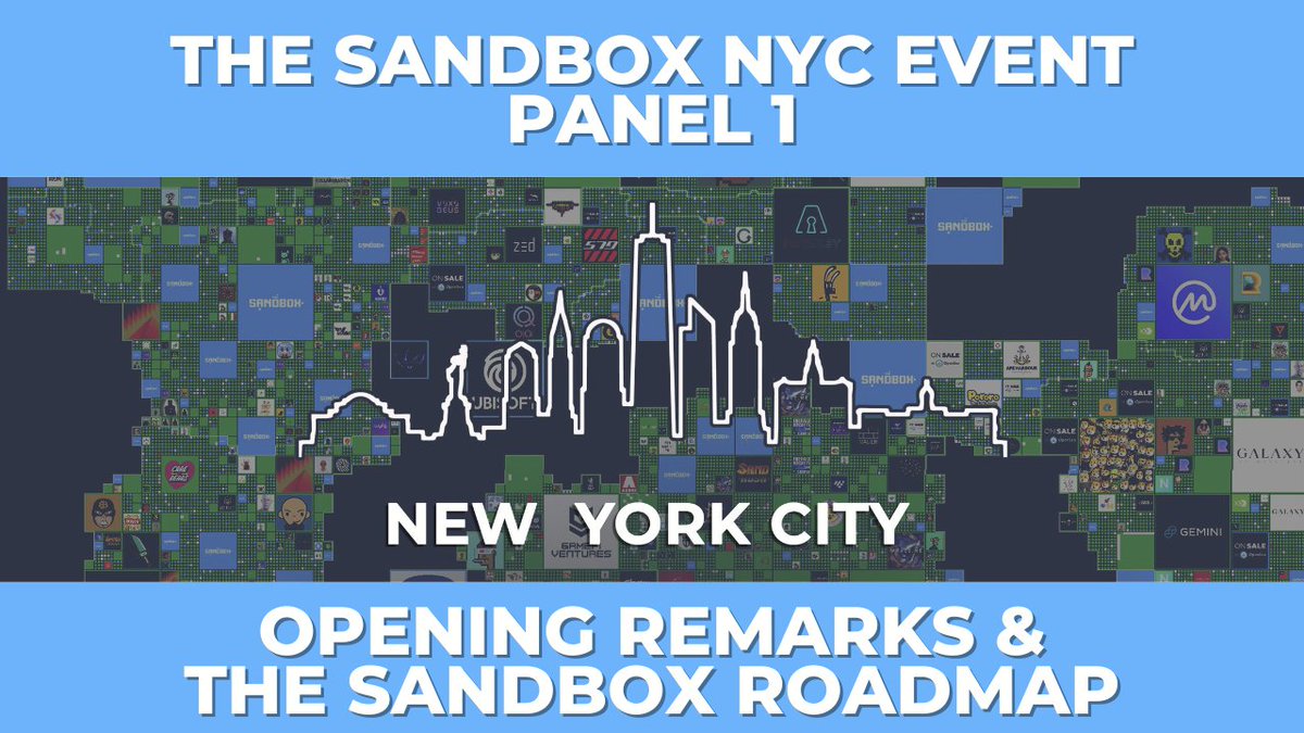 TheSandboxGame's tweet photo. 🎤 @borgetsebastien summed up what's to come in S3 &amp; beyond…
Even more social, multiplayer, concerts, diverse, experiences &amp; EPICNESS! 🙌

Check out the full video from the opening panel  #TheSandboxNYC w/ @Rod69352339, @thibaultsimar &amp; @lucasshrew 
👇
https://t.co/CtQENsMBgO https://t.co/Fw65qJqPVo