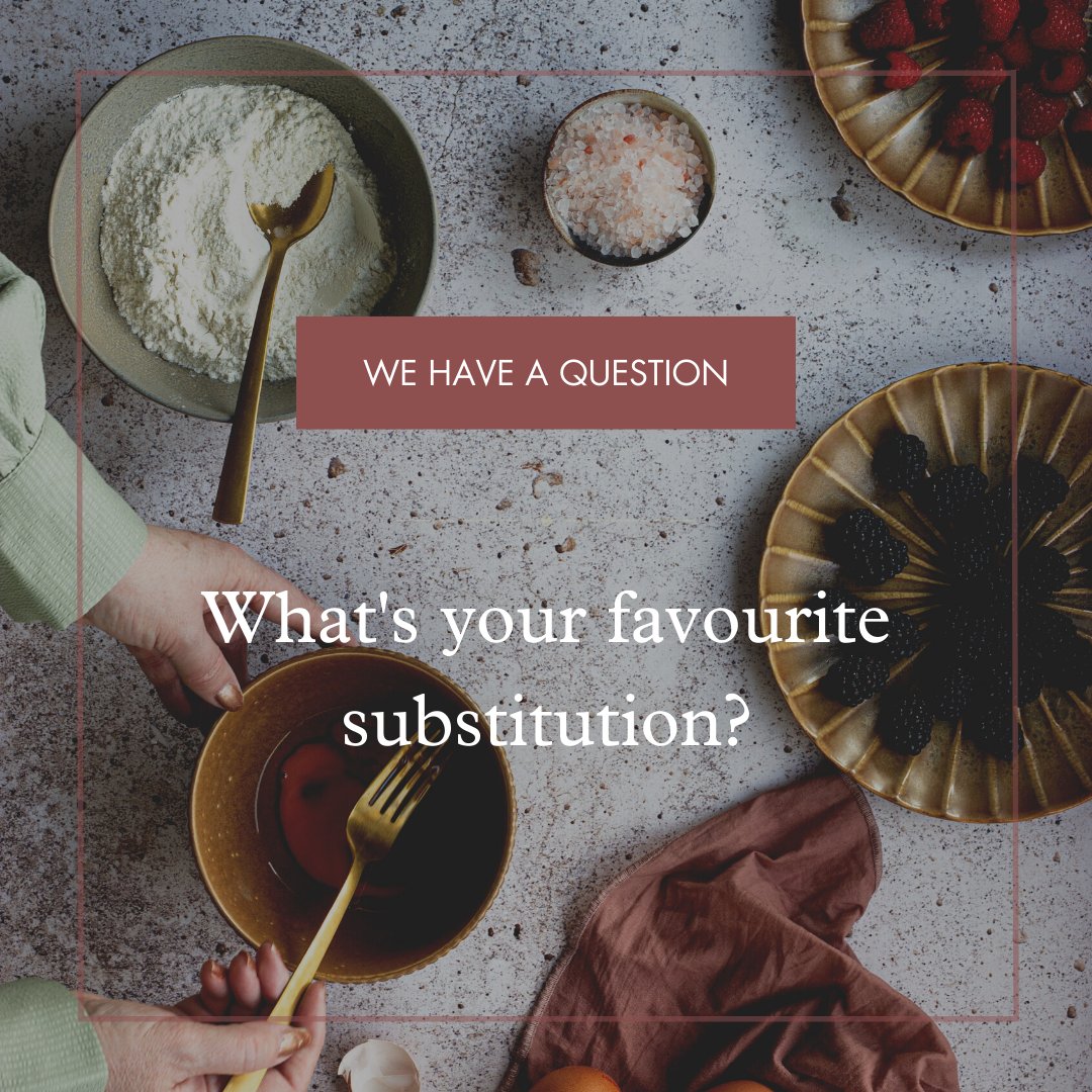 What’s your favourite substitution?

Your best trick to make your baking taste even better, or even just a handy replacement for a hard-to-find ingredient?

We want to know! Let us know below ⬇️

#bakingsubstitution #bakingsupplies #bakerysupplies