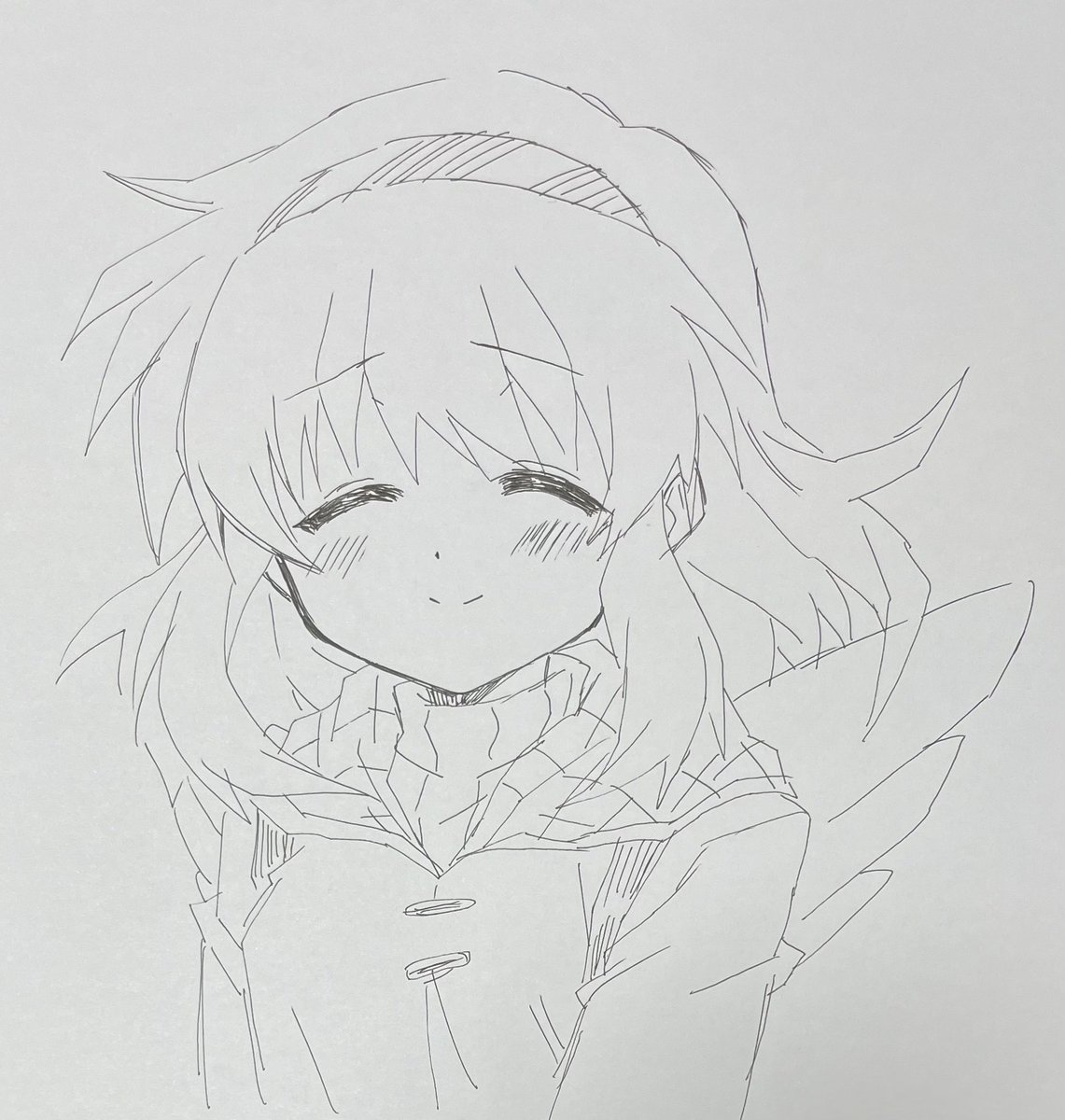 曲線を諦めたら躊躇い線減って早く描けるのでは……?と実験したあゆ。 