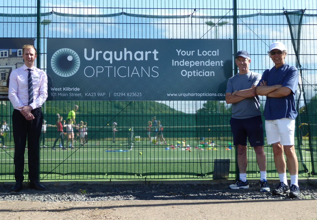 urquhartopts's tweet photo. Great to partner with West Kilbride Tennis Club as a sponsor. Neil our Practice Director at West Kilbride visited the club recently & met with Treasurer Colin McDougall and Chairman John Wilson π€πΎ #community #urquharts #startseeingthingsdifferently https://t.co/Mey2PHKUtU