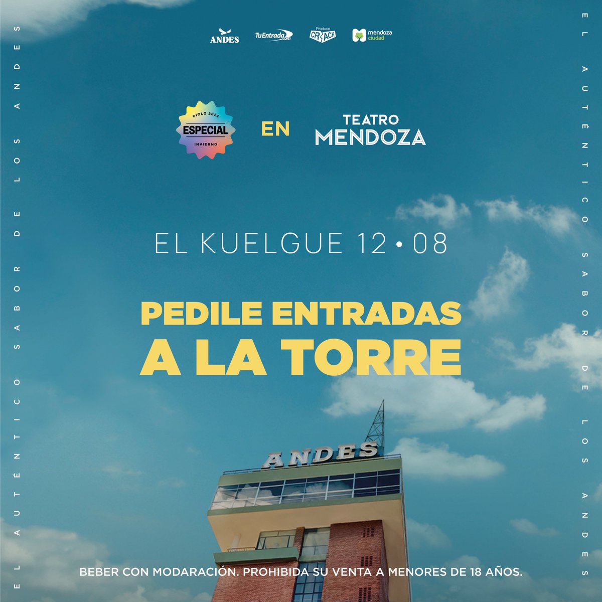 La torre se puso la 10 y les trae MANSO SORTEO🔥. Querés ir mañana 12/8 a ver El Kuelgue en el teatro Mendoza? Bueno, si nos seguís y le das RT a este tweet participás por 2 entradas. No te lo podes perder! 🙌🏽
