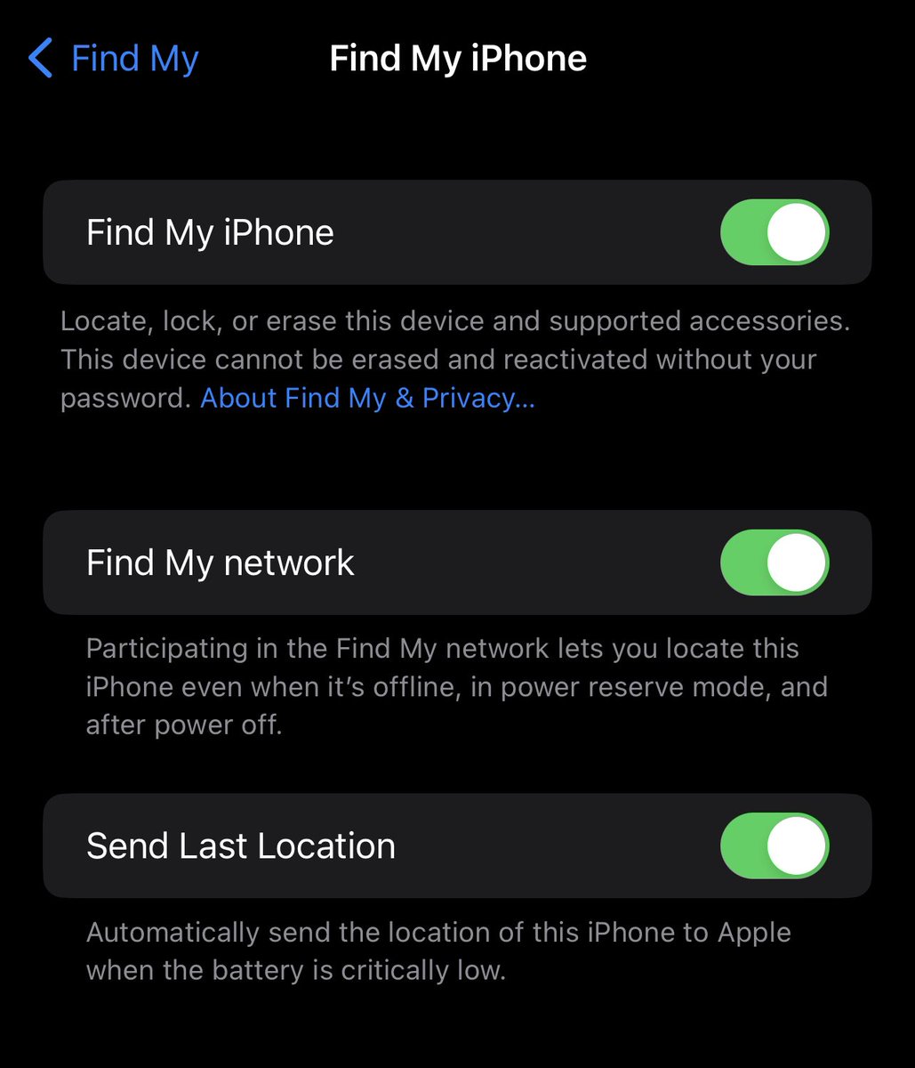 BrightMinho's tweet photo. อยากบอกว่า ถึงปิดเครื่อง iPhone ก็ยังตามหาได้อยู่🥶

นางจะใช้ระบบ Find My Network จาก Apple Ecosystem หรือไอโฟน,ไอแพด,แม็คเครื่องอื่นที่ต่อเน็ต เป็นโครงข่าย ช่วยกันหาได้ 

(ระบบนี้ใช้ใน AirTag นั่นแหละ) https://t.co/zQjZV8dxhf