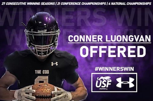 ConnerLuongvan's tweet photo. After a great conversation with @CoachHaydenMace, I am thankful to have received a scholarship offer from the University Of Sioux Falls! @USFCooFootball, @StmaFB https://t.co/j05PUF3Rv8
