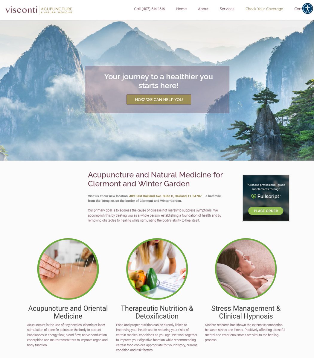 HolisticWebDev's tweet image. A new website for Visconti Acupuncture and natural medicine offering acupuncture, therapeutic #nutrition &amp;amp; detoxification stress management &amp;amp; clinical #hypnosis Click the link holisticwebdesign.net/your-ideal-web… to get a new design for your homepage! #webdesigner #webdesign