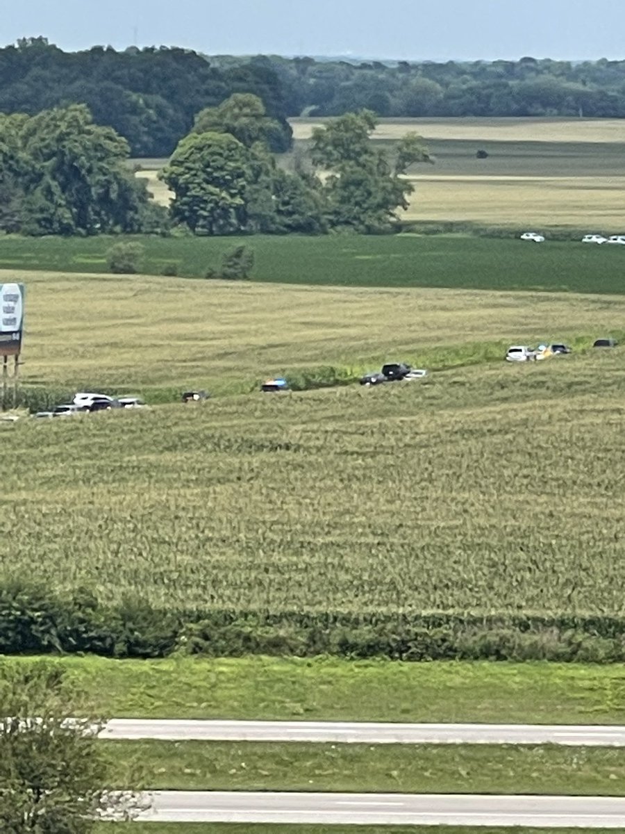 BryanVaughan4's tweet photo. Watching the standoff from top of the grain bin 40 cop cars or so 1 suspect in the woods hiding not your typical day in country in wilmington ohio@FoxNews https://t.co/BUvvUqQPjx