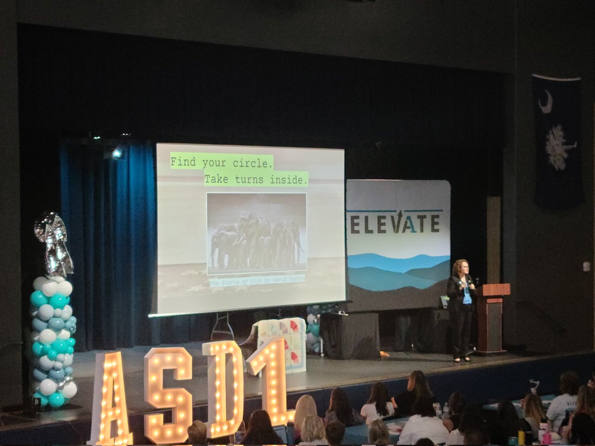 vanburenEdD's tweet photo. Great keynote by Amy Carter, SC Teacher of the Year..."We do not see things as they are. We see things as WE are."  We MUST "zoom in" and change our perspectives in order to connect with students.  #elevateA1 #choosethe1 https://t.co/bdNDi8EJpD https://t.co/SHVDR1G7tG