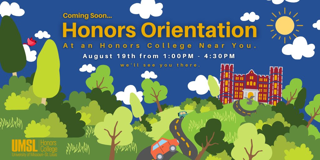 UMSLHonors's tweet photo. New Honors students: make sure you RSVP to Honors Orientation! https://t.co/xwVOC8Ejt4 https://t.co/QjkNmVzooS