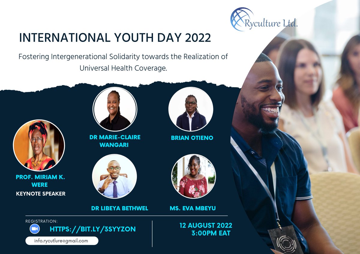 As we mark #InternationalYouthDay2022 tomorrow we'll be having a webinar to discuss how we can foster #IntergenerationalSolidarity towards the realization of #UHC. 

Register: us02web.zoom.us/webinar/regist…