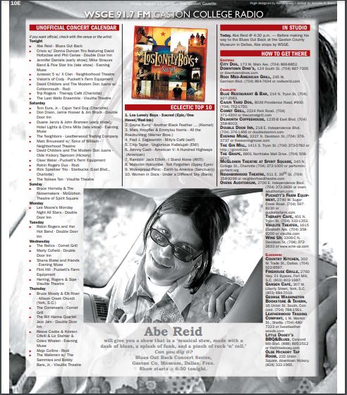 thebendungan's tweet photo. Abe Reid (@AbeReidNCBlues) made #WSGE's BREAK page in the @GastonGazette on this date back in 2006.
&
@LosLonelyBoys were #1 in the Eclectic Top 10 album chart.
#charlottemusic #gogaston https://t.co/kmEG2eA269
