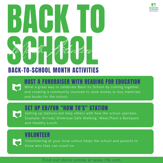 It's Back-to-School Month for most schools. We want you to get A's and B's for participation! 
#RFE #schools #Principal #backtoschool2022