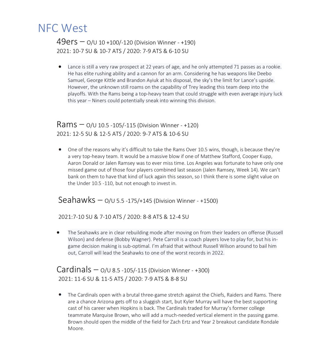 BeatTheOddsPod's tweet photo. #NFC SLIGHT BREAKDOWN!
Pt.2!
#BTO #NFL #NFLTwitter https://t.co/bPyHyoSKpz