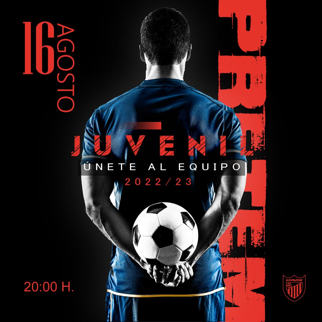 🔊📝Comienza nuestro Juvenil, anímate y súmate a nuestro proyecto, el martes día 16 de agosto a las 20:00 en el campo🏟️ de futbol de piletas, para más información 📞 640 561 181