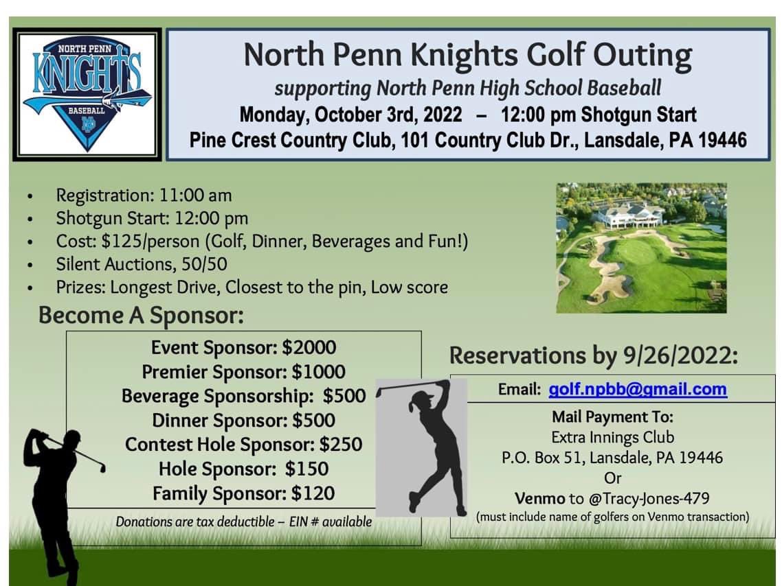 NPKnights's tweet photo. It’s hittin’ szn!! Hittin golf balls that is!! Sign up your 4somes today for the annual NP KNIGHTS GOLF OUTING- Mon 10/3 12pm⛳️🏌🏾‍♂️🏌🏼‍♀️All the info you need is right here! It’s all Fooorrrrre the Knights! Thank you! ⚔️⚾️⚔️ https://t.co/PYIJ8IL67d