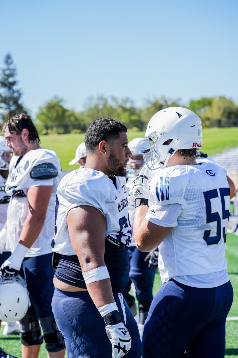 UCDfootball's tweet photo. First day in pads. Another day closer! #GoAgs https://t.co/ZNEmEUFO9w