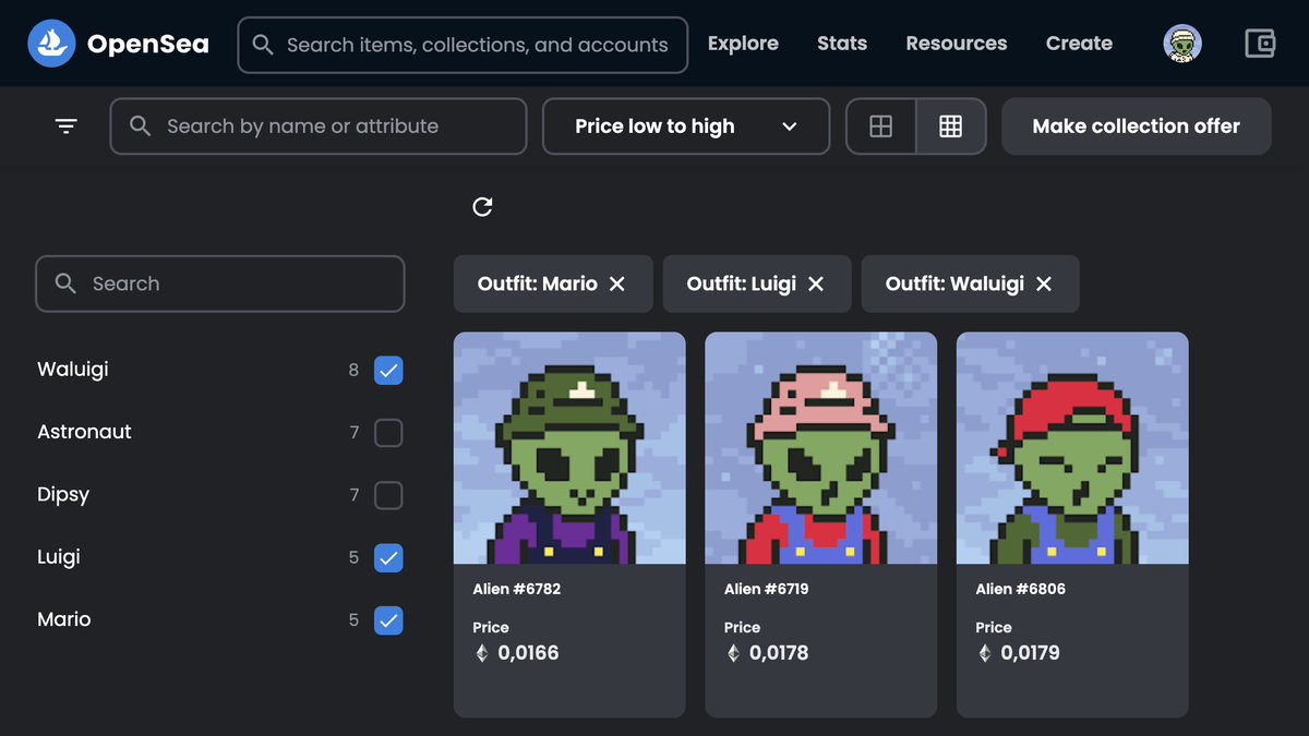 There is actually no better time for sweeping the Super Mario World floor than now...! 🕹👀

🍄 Mario: 1 of 5/10,000 - 0,0166 Ξ
🍄 Luigi: 1 of 5/10,000 - 0,0178 Ξ
🍄 Waluigi: 1 of 8/10,000 - 0,0179 Ξ