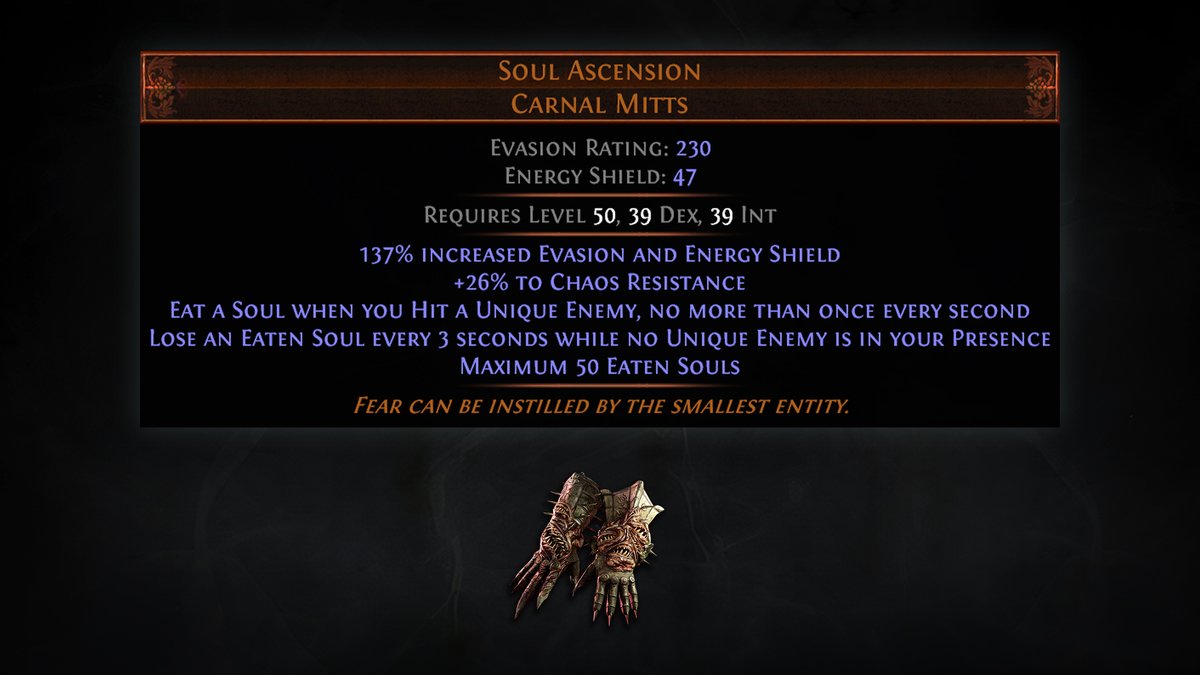 Path of Exile on X: “The Soul Ascension Unique Gloves were