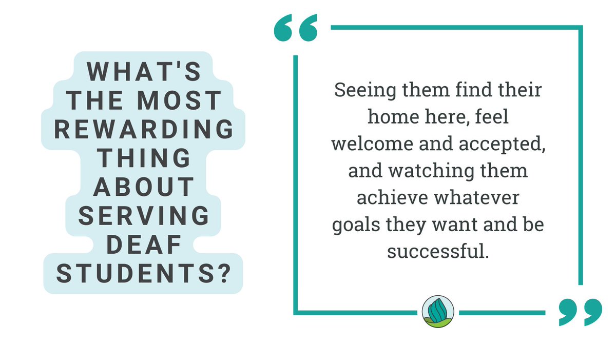 When deaf students feel accepted and their comfort level increases, they're able to grow and set goals that they are excited to accomplish. For more responses from disability services professionals, check back with us each week! Read our DS Report: bit.ly/3Bzaikb