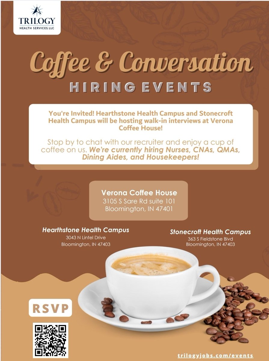 WE'RE HIRING! Join us Wednesday, August 24th from 8:30-11am at Verona Coffee House. We have an amazing team and would love for you to join!