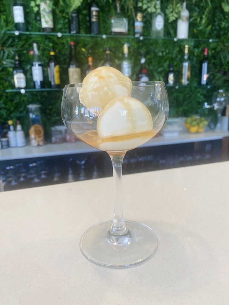theginkitchen's tweet photo. We have developed a pink grapefruit gelato with Rialto that has a Dancing Dragontail caramel sauce and sprinkled with a light dusting of cardamom.

It’s amazingly creamy and delicious but also very refreshing with hints of Dancing Dragontail Summer Gin. https://t.co/WjQpgSZtz6