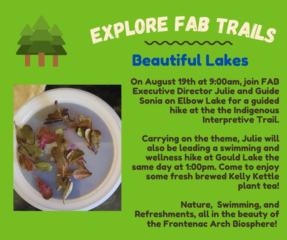 FABiosphere's tweet photo. Did you hear... the Trails Festival has a new name: the Explore FAB Trails Event!

Join us Friday August 19th for two guided hikes in the Frontenac Arch Biosphere.

To register for free and learn more, please visit: https://t.co/cb2hTJk3qq
Donations: https://t.co/IGGW3ABxsS https://t.co/FdZhTqSiZU