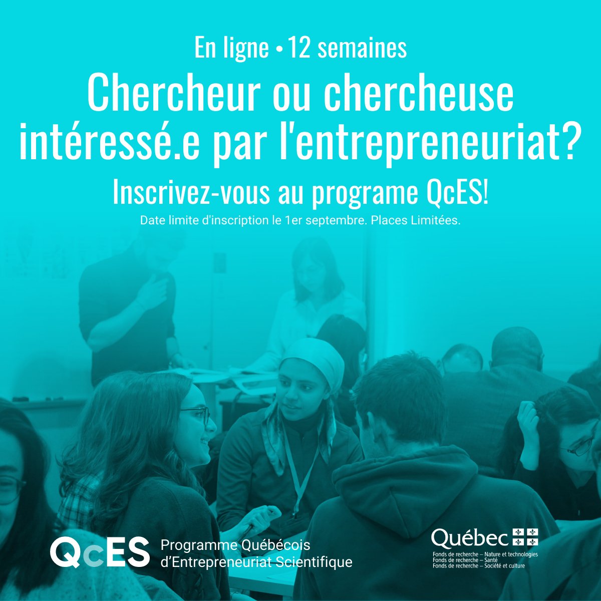 _Acfas's tweet photo. Inscriptions maintenant ouvertes pour le Programme Québécois d’Entrepreneuriat Scientifique (#QcES) présenté par les #FRQ
Rejoignez le mouvement des scientifiques et chercheur.euse.s qui transforment leurs découvertes au-delà du laboratoire. Plus d'infos https://t.co/CWazLT6PKc https://t.co/rm1QqqUU9E