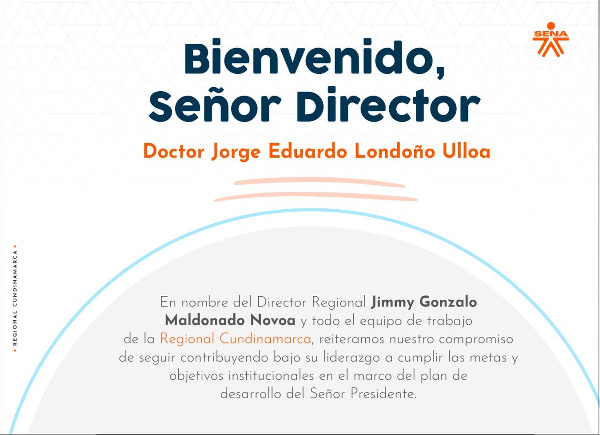 SENACmarca's tweet photo. Le damos la bienvenida a nuestro Director General,@JorgeELondonoU .En idoneidad del señor Presidente @petrogustavo #ComienzaTuGobierno https://t.co/b42GCybCnu