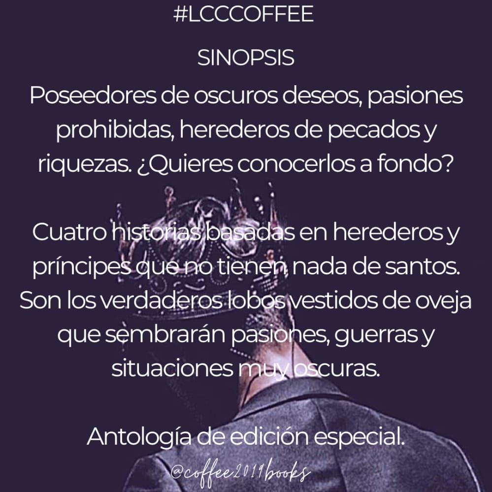 CoffeeBooks19's tweet photo. Holiiiwis!!!

Este mes de agosto, nos pasaremos al lado oscuro de las #LCCCoffee , con la Antología "Principes Oscuros" de Luthien Numenesse, Khristine V. Wolf, Chris Evans y Alec BlackHell. https://t.co/Wmhr21hvKV
