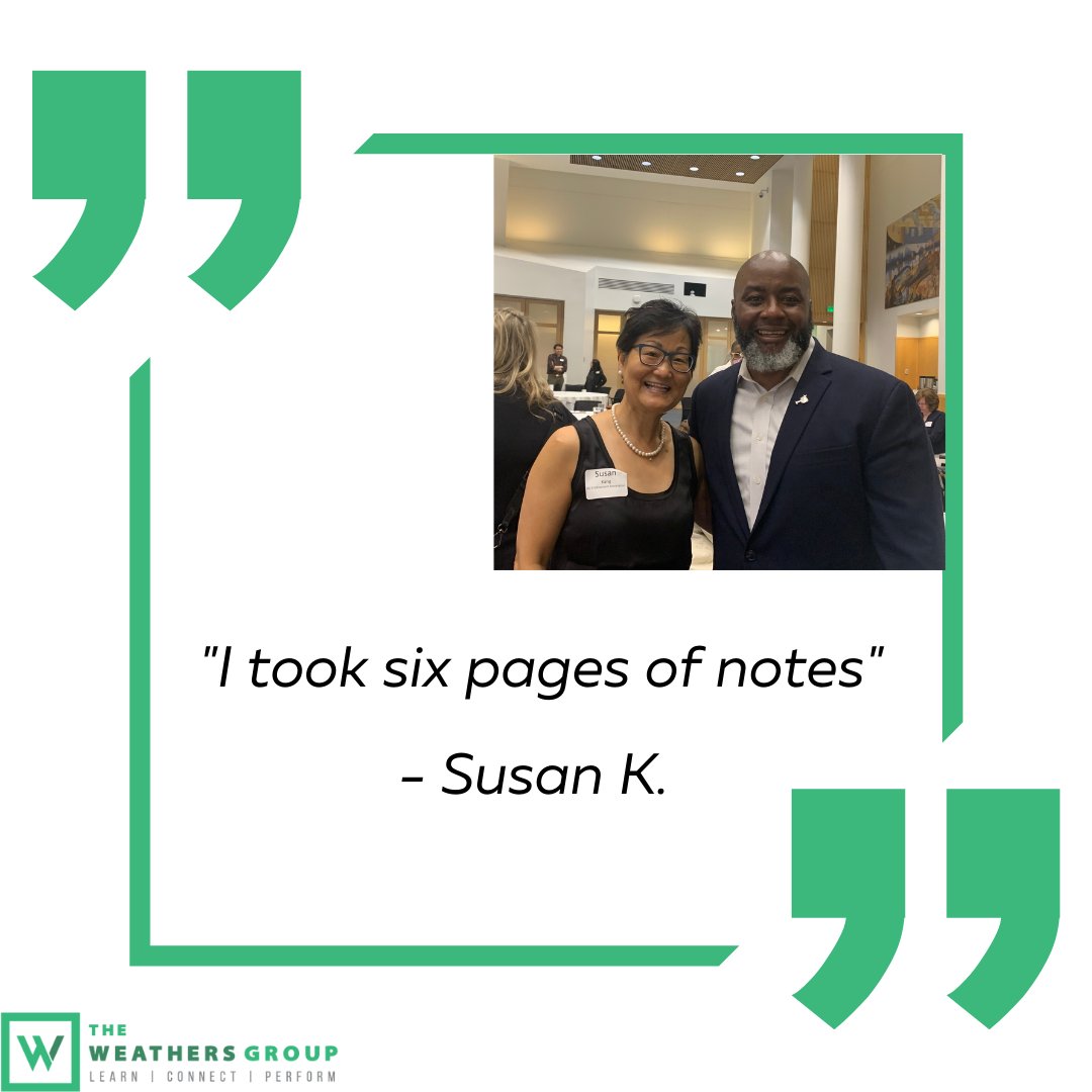 The greatest compliment received after a #Keynote = "I took notes".  

We're so grateful that Susan, and so many others, find value in the lessons Charles is fortunate to share via his #Keynote speeches.  #LessonsLearned #CommunityEngagement #CultivatingCommunity