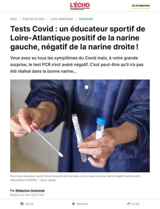 Tests Covid : un éducateur sportif de Loire-Atlantique positif de