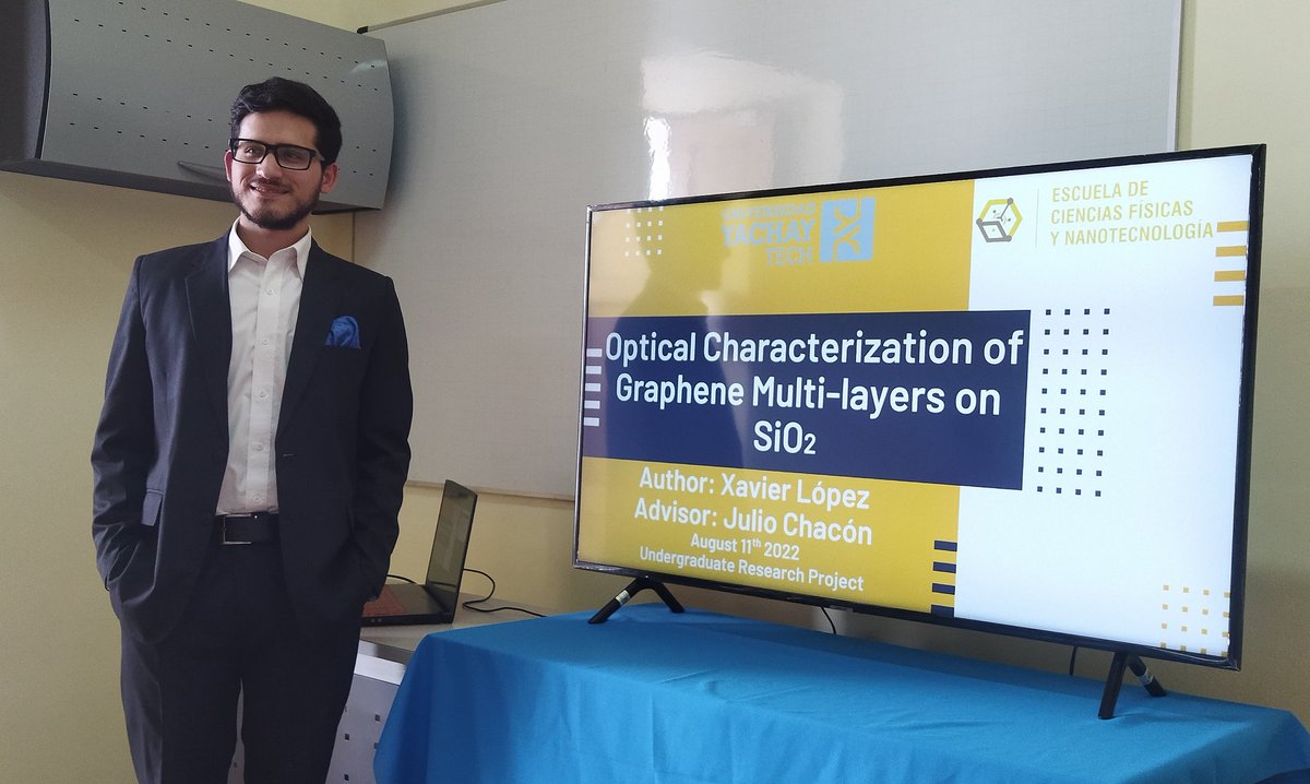 fisicaynanoYT's tweet photo. Felicitamos a Xavier López por la defensa de su proyecto de titulación para obtener el título de Físico bajo la tutoría del Dr. Julio Chacón! #SomosYachayTech https://t.co/hy9YOiEZjy