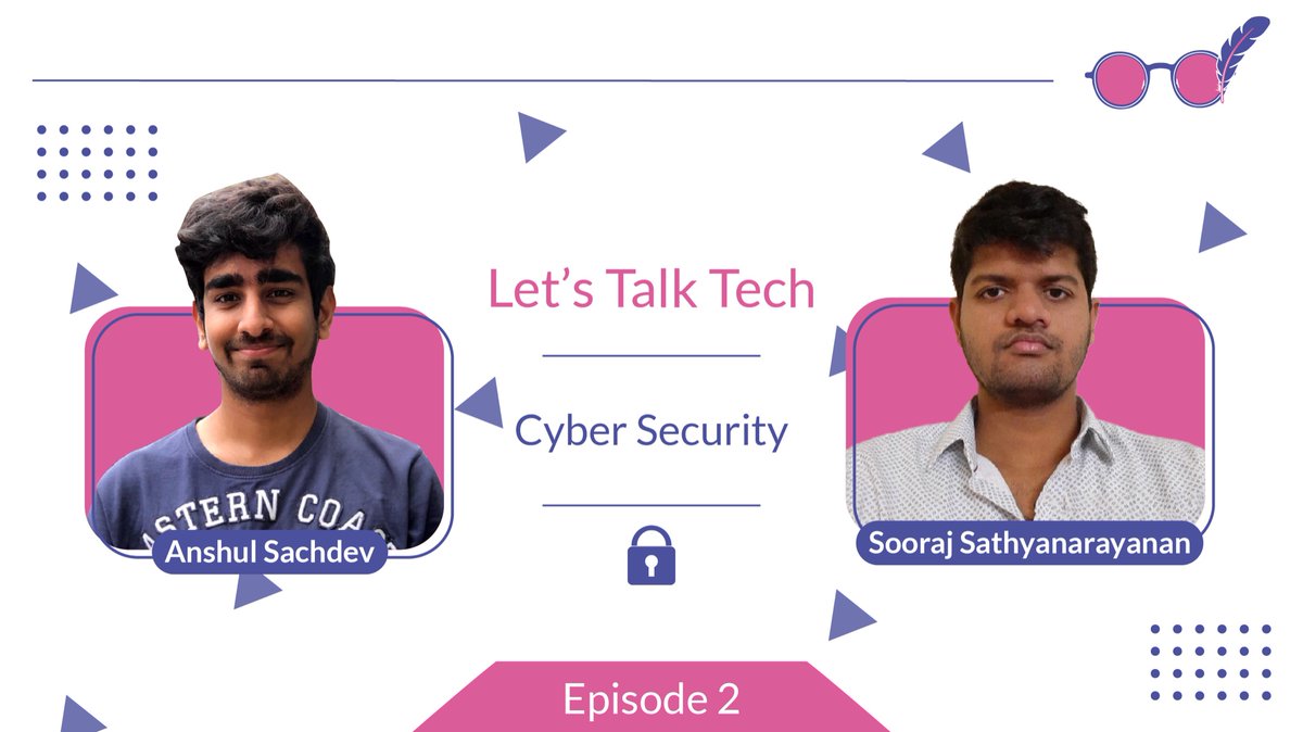 geekosophers's tweet photo. Episode 2 of Let’s Talk Tech will be premiering tomorrow eve at 5PM starring Sooraj Sathyanarayanan (@iAnonymous3000).
Stay tuned ✨
#geekosophers #geekosopherstech #cybersecurity https://t.co/ykv77Qes8j