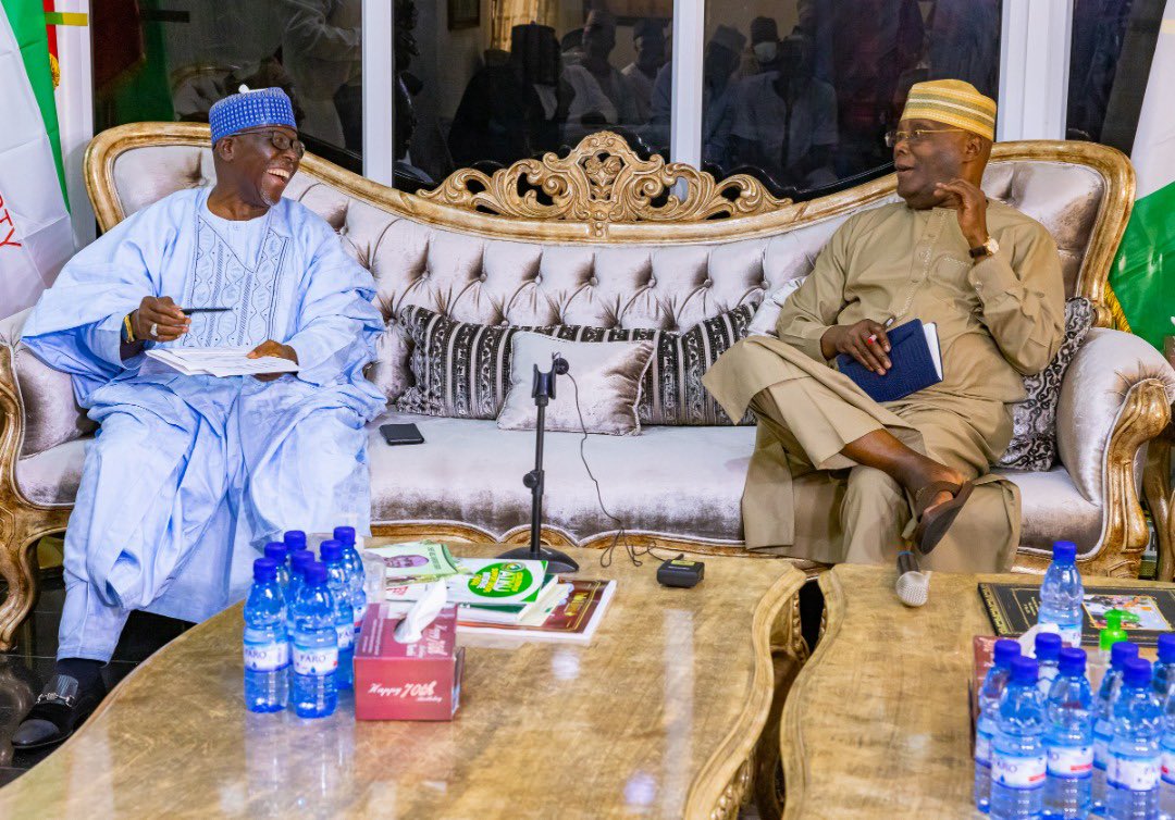 atiku's tweet photo. Earlier today, I hosted a delegation of @OfficialPDPNig leaders and leaders of thought from Kogi State led by the former Governor of the state, Captain Idris Wada. -AA https://t.co/V4ACZMvLzt