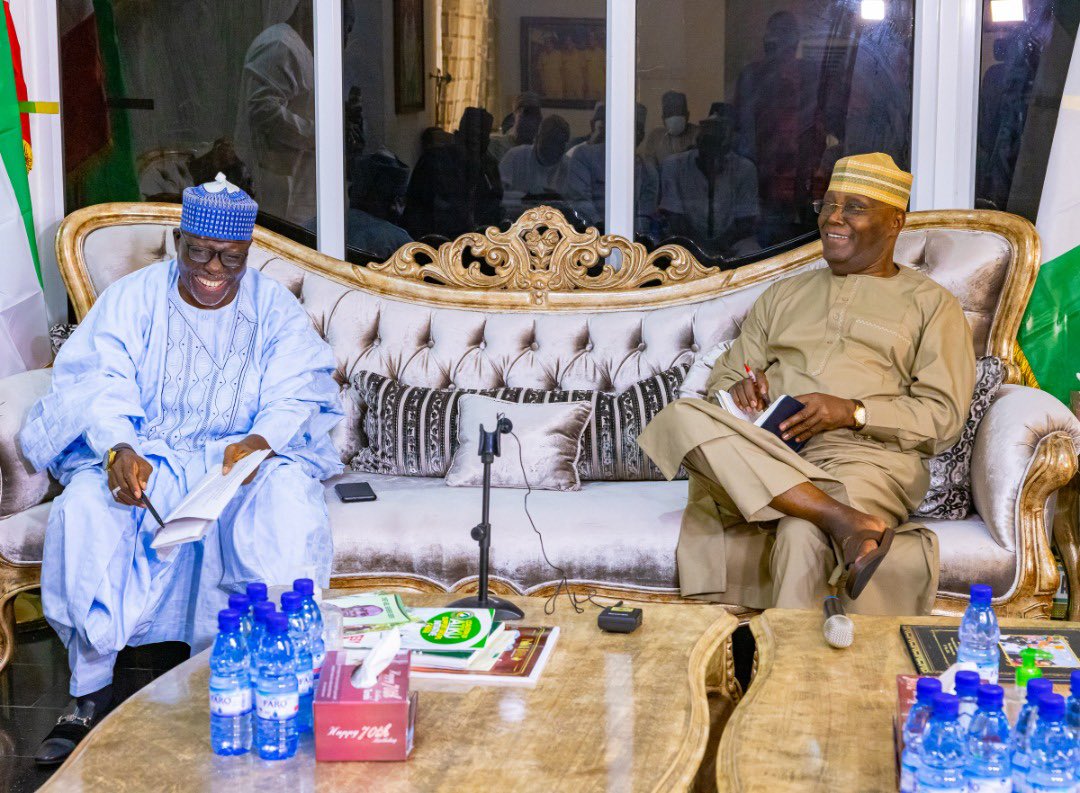 atiku's tweet photo. Earlier today, I hosted a delegation of @OfficialPDPNig leaders and leaders of thought from Kogi State led by the former Governor of the state, Captain Idris Wada. -AA https://t.co/V4ACZMvLzt