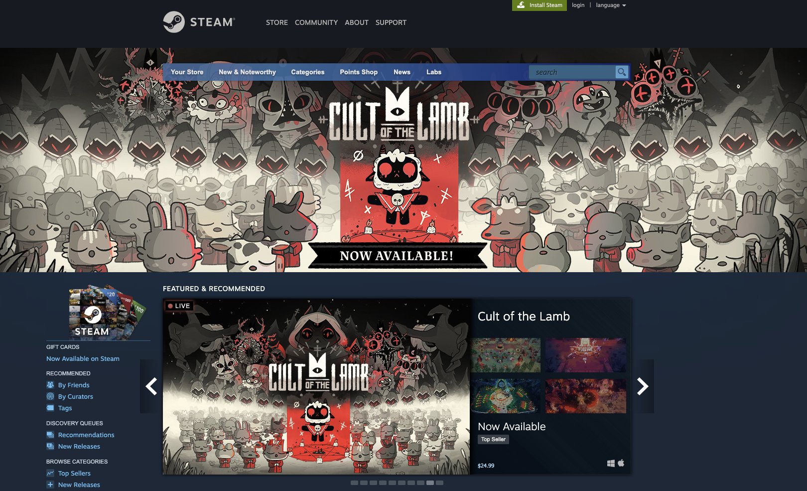 Cult of the Lamb on Steam