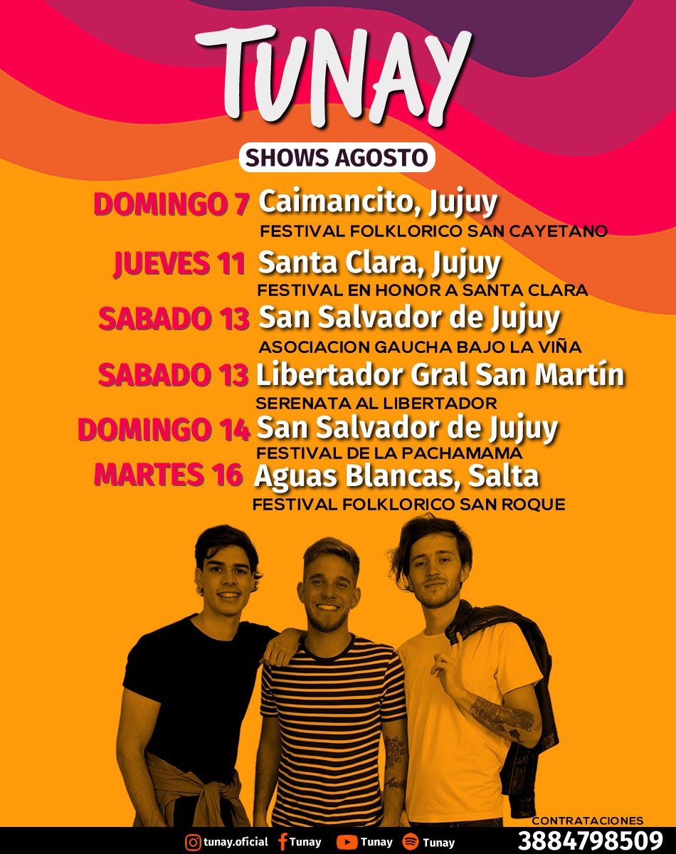 tunayoficial's tweet photo. 🤩 Gira AGOSTO 2022 🤩

¿ Donde nos vemos ?

Te esperamos 🤜🤛 https://t.co/t8zlsicGwS