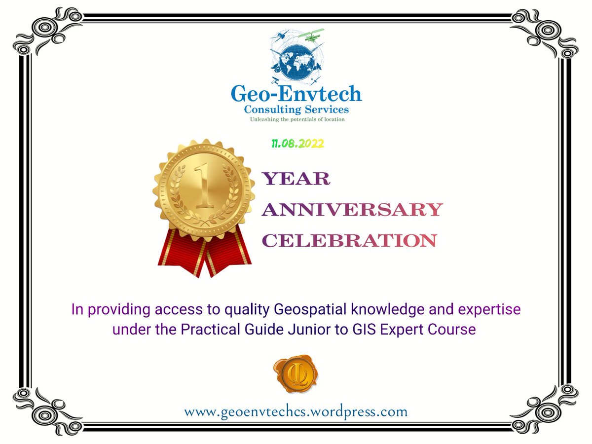 Geo_envtechtz's tweet photo. 1st Anniversary to one of the  training course we offer, Practical Guide Junior to GIS Expert Course 🔥🔥🔥🔥🔥
#GIS #GeoNews #gischat #onlinelearning #onlineclasses #remotesensing #DataScience https://t.co/L54CELrlT5