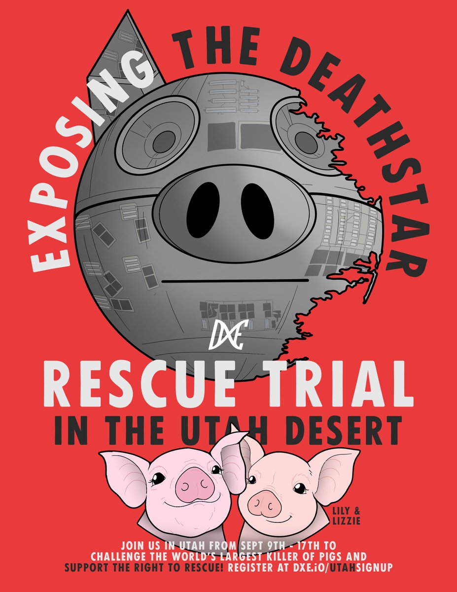 DxEverywhere's tweet photo. DxE activists, @101darwins & @waynehhsiung are facing years in prison for documenting cruelty inside of #SmithfieldsDeathstar factory farms.
Join us to support during the @SmithfieldTrial to support Wayne & Paul in court!
👉🏽https://t.co/8Gpsu4asUF
#RightToRescue https://t.co/toQjF64tEK
