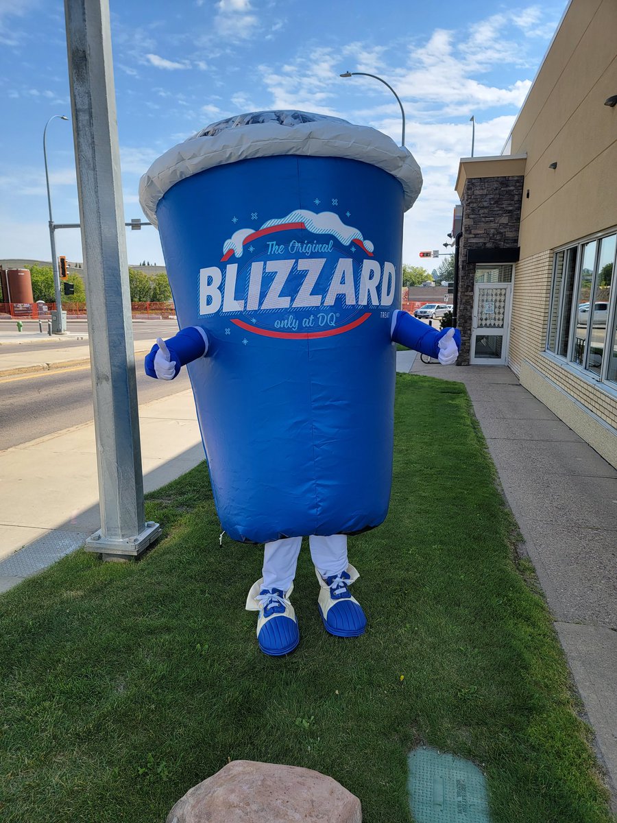RedDeerDQ's tweet image. Introducing BLIZZY the DQ Red Deer Mascot.  Come say Hi today on Miracle Treat Day.  Currently Downtown.  Will be at Timberlands at 4:00