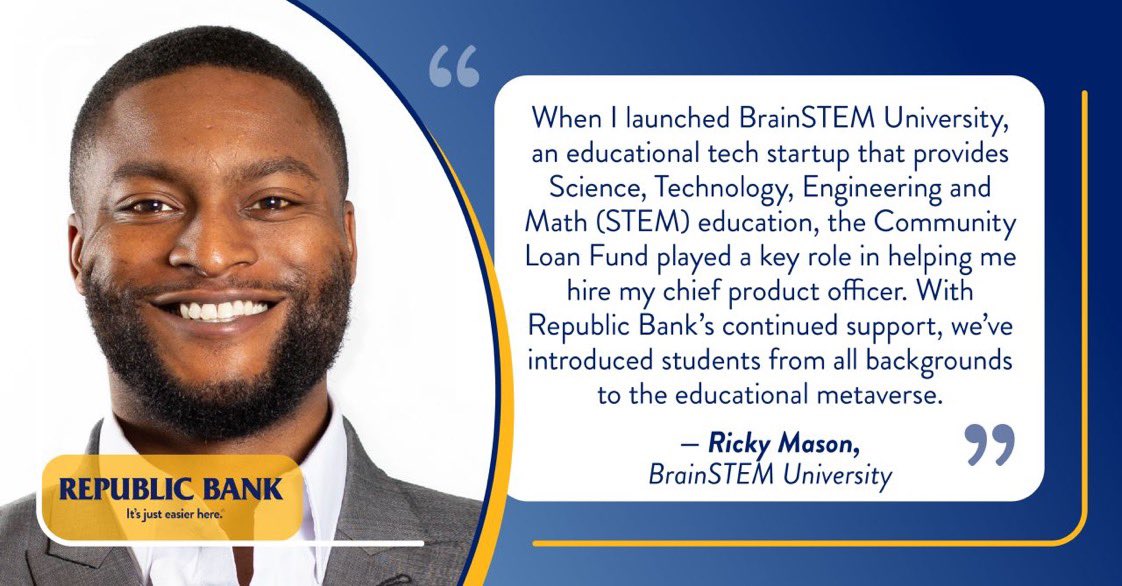 rickymason502's tweet photo. Thanks for for supporting  @BrainSTEMU @RepublicBank #KeepMakingMoves 🚀🚀🚀 https://t.co/HgogZ1B987