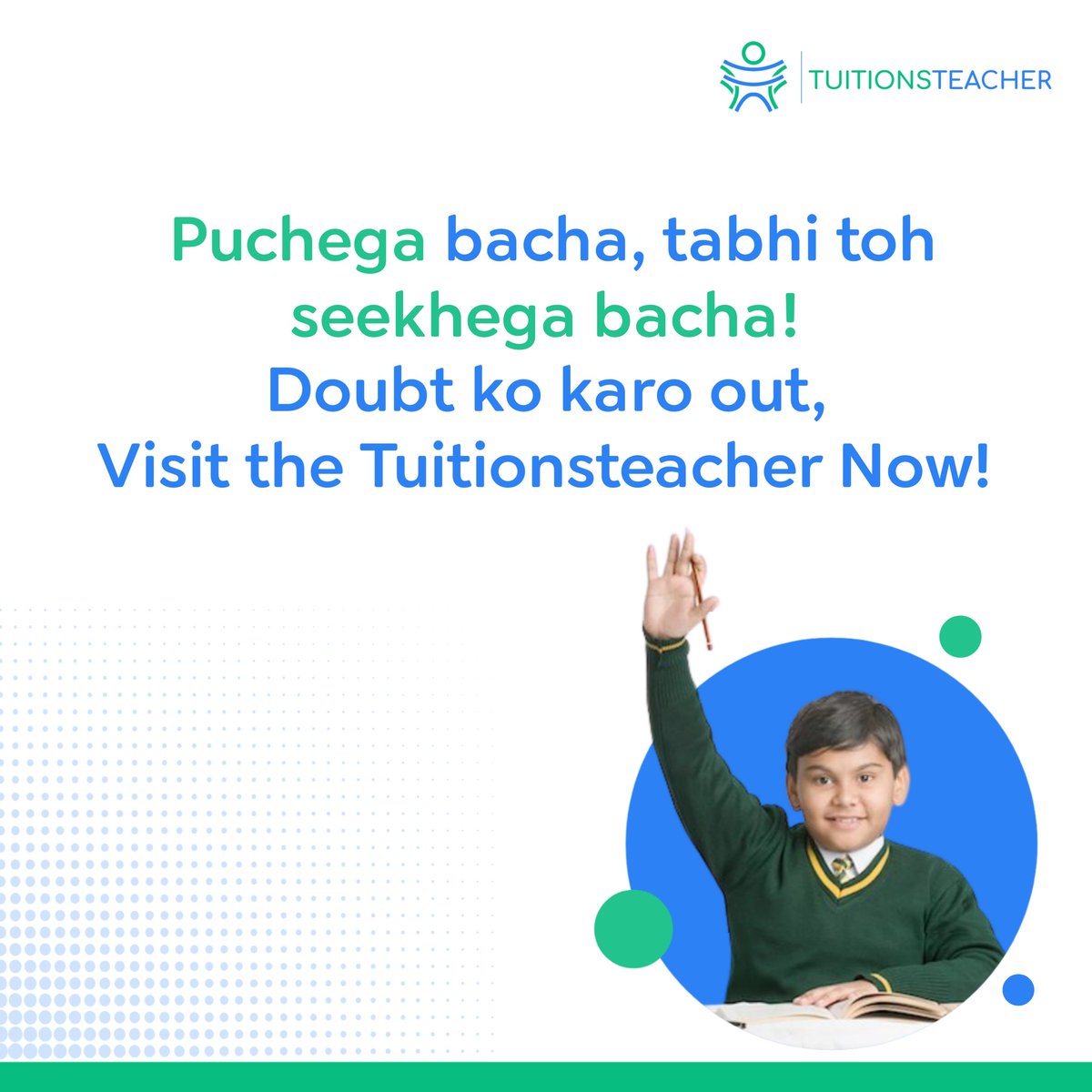 TeacherTuitions's tweet photo. Tuitionsteacher is here to clear your child's doubts! Visit the website today.
.
.
.

#tuitionsteacher  #doubtsolving #offlineclasses  #livesessions #onlinelearningplatform #onlinetuitions #onlinetutoring #oneononelearning https://t.co/pxie0FzapK