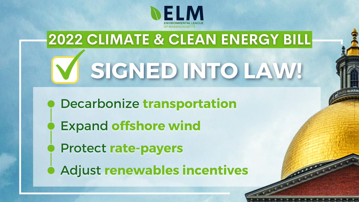 Environmental League of Massachusetts (@enviroleaguema) on Twitter photo #BREAKING: <a href="/MassGovernor/">Governor Maura Healey</a> has signed the #MAClimateBill into law!
This law will accelerate Massachusetts' transition to local, clean energy, setting us on a course toward a more sustainable and healthy future.
#MApoli #ClimateCantWait #BREAKING: <a href="/MassGovernor/">Governor Maura Healey</a> has signed the #MAClimateBill into law!
This law will accelerate Massachusetts' transition to local, clean energy, setting us on a course toward a more sustainable and healthy future.
#MApoli #ClimateCantWait