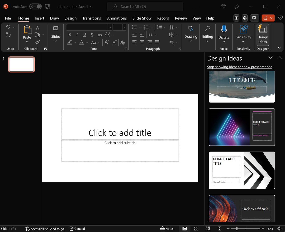 Dark Mode PowerPoint. 🖤