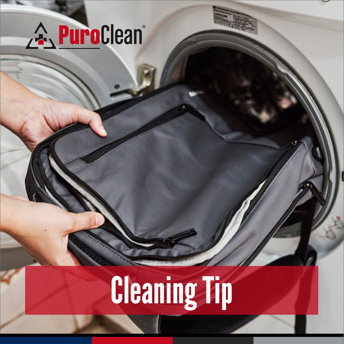 Before school starts, clean your backpack! If its label says it's machine-washable, use cold water and gentle detergent, washing it on a gentle cycle. Use dish soap and warm water with a soft cloth to wipe clean when hand washing it. Let it air dry.

#Backpack #Clean #PuroClean
