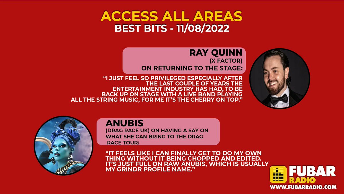 Chatting to @BobbyCNorris and @steveleng this week on #AccessAllAreas was… 🎉@therealRayQuinn 🎉 @AnubisFinch Listen back to hear them talking all about #DragRaceUK, #XFactor, and more here 👉 buff.ly/3JR0mVo