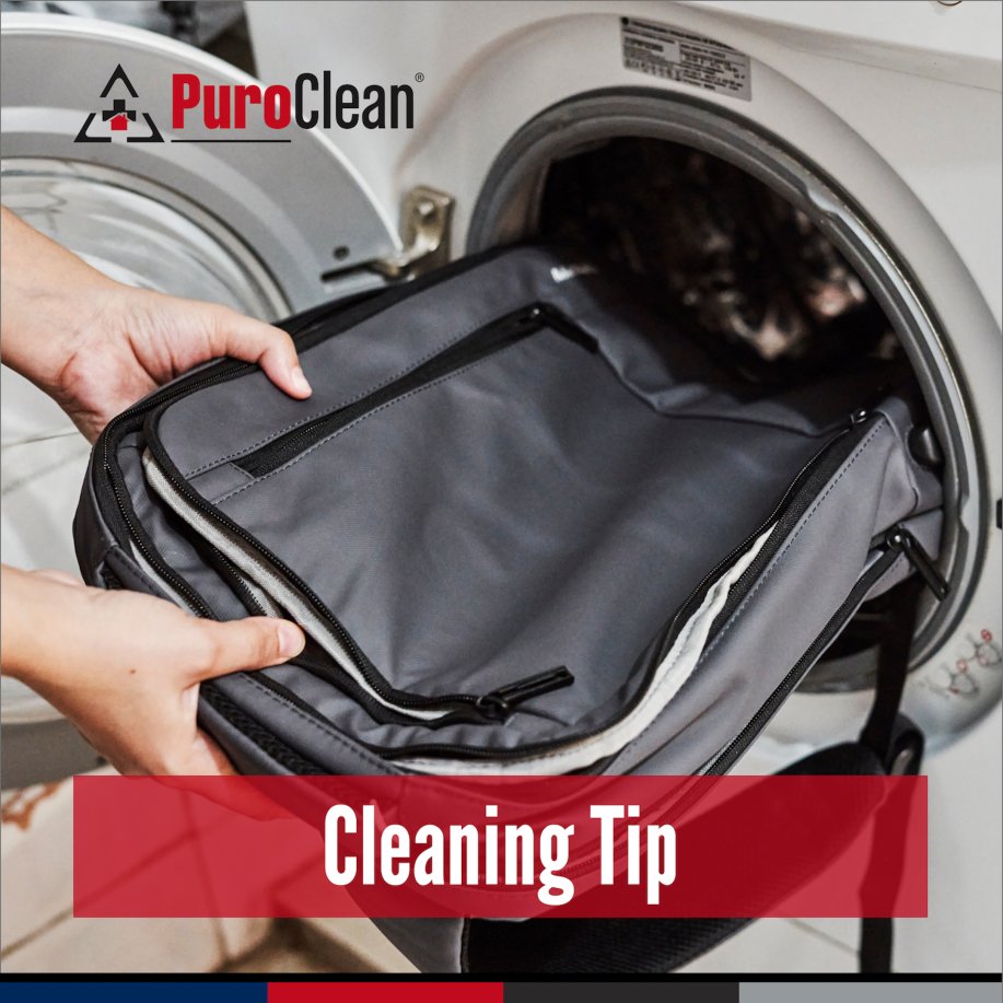 Before school starts, clean your backpack! If its label says it's machine-washable, use cold water and gentle detergent, washing it on a gentle cycle. Use dish soap and warm water with a soft cloth to wipe clean when hand washing it. Let it air dry.

#Cleaning #Clean #PuroClean