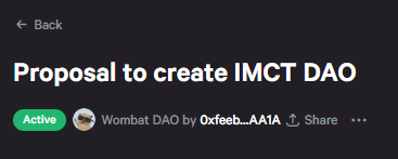 WombaTeam's tweet photo. Impct's proposal at snapshot is now active and ready for your votes! 💩 https://t.co/oU70ykITrd